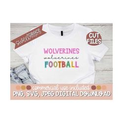 Wolverines Svg, football, highligher Cut Files, Football Season Shirt Design, cute, womens Sublimation, Pngs, Cricut