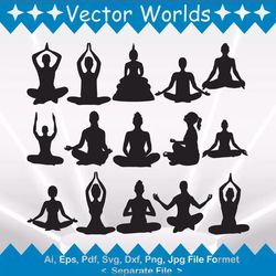 Meditation Yoga svg, Meditation Yoga's svg, Meditation, Yoga, SVG, ai, pdf, eps, svg, dxf, png, Vector