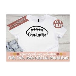 Chargers Svg, Football Chargers High School Svg. T-Shirt Design for Chargers Team, Chargers Football Shirt Design, Png