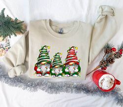 Christmas Gnomes Sweatshirt, Merry Christmas Sweatshirt, Buffalo Plaid Gnomes, Cute Gnomes Sweatshirt, Christmas Gift, H
