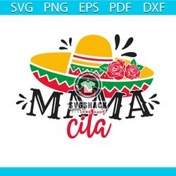 mama cita mexican hat style svg, mothers day svg
