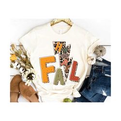 Vintage Happy Fall Lightning Leopard Print Png,Retro Fall Lightning,Sublimation Design,Fall shirts for women,Fall png,Au