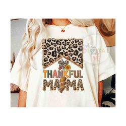 Thankful mama Png, Leopard Thanksgiving sublimation designs, Mama Png, Leopard Pumpkins Png, Fall Png, Autumn Png, Thank