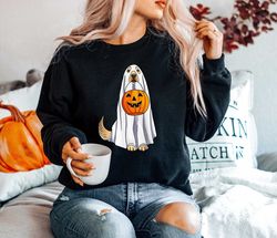 Halloween Ghost Dogs Sweatshirt,Fall Pumpkin Shirt,Halloween Gifts For Dog Lover,Dog Lover Sweatshirt,Retro Halloween Do