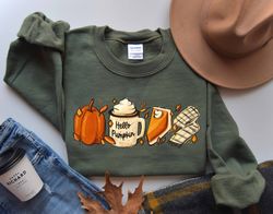 Hello Pumpkin Sweatshirt, Thanksgiving Gift, Pumpkin sweater, Autumn Gift, Fall Clothing,Autumn sweatshirt,Thanksgiving