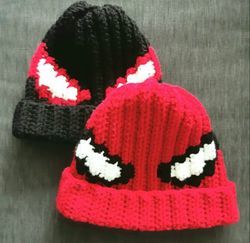 Handmade crochet spider-man beanie hat, Miles Morales Crochet hat, spider crochet beanie hat