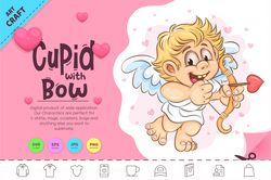 Cartoon Cupid with Bow. Clipart