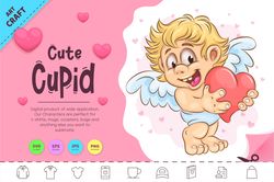 Cute Cartoon Cupid. Clipart