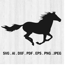 Horse Running Silhouette Svg, Horse Animal Cutting Files, Cricut file, SVG, vector file, Horse Design Svg - Horse Vector