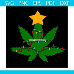 weed christmas tree svg png dxf eps cut files clipart cricut, marijuana, cannabis christmas svg