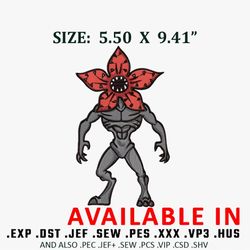 Demogorgon Embroidery Design, Embroidered shirt, Anime Embroidery, Anime shirt, Anime design, digital download