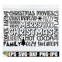Christmas Subway Art, Christmas Typography, Christmas Word Art, Christmas Word Collage, Christmas Decoration svg, Christ