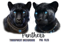 cute black panther png clipart, digital black panther png, black panther illustration png