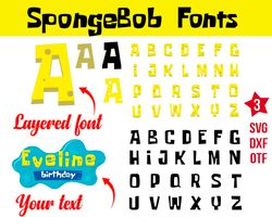 Spongebob Font SVG Bundle, Spongebob svg, Spongebob Font SVG, Spongebob Font Silhouette SVG, Spongebob Font Alphabet