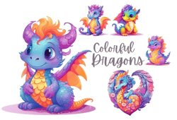 Dragons  Clipart ,Dragon clipart,Dragon Transparent ,Cute Dragon, Dragon illustration,dragon png,colorful dragon