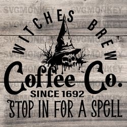 Vintage Witches Brew Coffee Co Halloween SVG DXF PNG EPS