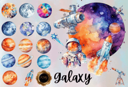 Watercolor Planets clipart png, space clipart png, Commercial use, planet clipart,planet png,Digital download