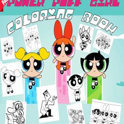 Power PuFF Girl Coloring Book, 30 Pages, Kids &Adult Art, Instant Download