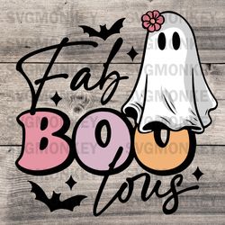 Fab Boo Lous png Sublimation, Retro Pink Halloween png, Cute Ghost Halloween Design, SVG DXF PNG EPS
