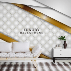 Wallpaper Abstract White With Gold Mural Wall Decor