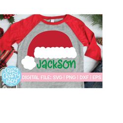 Santa Claus Hat SVG, Christmas Cut File, Holiday Clip Art, Kid Shirt Design, Winter Baby Boy, Toddler Girl, dxf eps png,