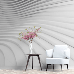 Vinyl Peel and Stick Wallpaper Accent 3D White Wallpaper