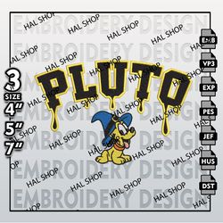Halloween Embroidery, Spooky Machine Embroidery Files, Baby Witch Pluto Drop Name Embroidery Designs, Disney Halloween