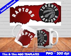 Raptors Mug Design Png, Sublimate Mug Template, Raptors Mug Wrap, Sublimate Basketball Design Png, Instant Download
