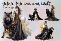 gothic princess, wolf Png Clipart, gothic princess artwork, wolf clipart,princess clipart,