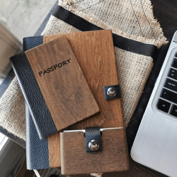 Premium Stationery Trio: Elegant Notepad, Stylish Passport Cover, and Sleek Cardholder Gift Set