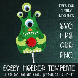 Four Eyed Monster | Lollipop Holder | Paper Craft Template SVG
