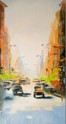 Oil Painting "SUNNY RAIN" Original Oil Painting on Canvas, Modern Oversize Painting by "Walperion Paintings"
