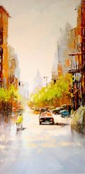 New York Painting Original Oil Painting on Canvas, Modern City Painting by "Walperion Paintings"
