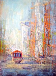 San Francisco Painting on Canvas Modern Impasto Painting Original Art by "Walperion Paintings"
