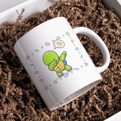 baby turtle coffee mug - ceramic funny coffee mug - coffee mugs present (11oz)