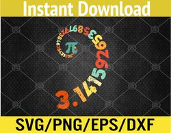 Funny Pi Day Clothing Spiral Pi Math for Pi Day 3.14 Svg, Eps, Png, Dxf, Digital Download
