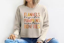 Flannels Pumpkins Sweatshirt, Fall Sweatshirt, Thanksgiving Gift, Pumpkin Spice Sweatshirt, Autumn Sweatshirt, Cute Fall