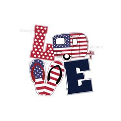 Love American, Independence Day Svg, 4th Of July, Camping Car Svg, July 4th Svg