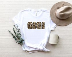 Gigi Leopard Shirt, Gigi Shirt,Gift for Grandmother,Mothers Day Gift,Leopard Print Shirts for Women,pregnancy announceme