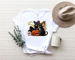 Halloween Cat Shirt, Halloween Gift, Spooky Season, Ghost Shirt, Black Cat Sweatshirt, Cat Lover Shirt, Hocus Pocus Shir