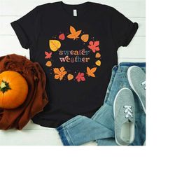 Sweater weather t-shirt, Hello Pumpkin Shirt,  Fall Shirt, Pumpkin Shirt, Fall Lover Shirt Thanksgiving Shirt, Fall Shir