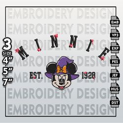 Halloween Machine Embroidery Pattern, Minnie Est Halloween Embroidery files, Disney Halloween Embroidery Designs