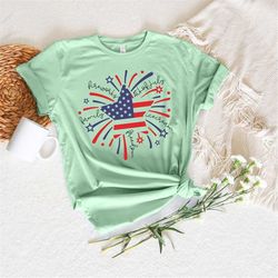 Fireworks T-Shirt,American Flag Shirt,Fireworks Family Tee,Patriotic Shirt,Fourth Of July T-shirt, Freedom Family Star T