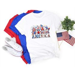 America Shirt, Cute 4th of July Shirt, American Gnomes Shirt, July 4th Shirt, Patriotic Gnome Shirt, America Tee, 4th of