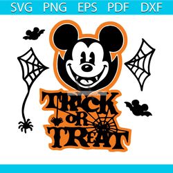 Mickey Mouse Trick or Treat Halloween SVG DXF EPS PNG