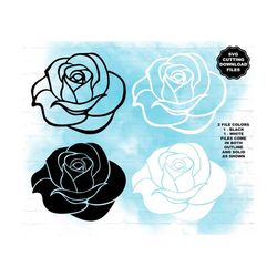 Rose SVG Cutting File, Rose Outline, Rose Silhouette, Sublimation, Cricut, Decal, Clipart