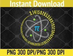 Atom Pi Math Science STEM Gift 3.14 Pi Day PNG Digital Download