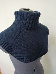 Dark blue neck warmer for man and woman
