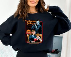 Halloween Safety Tips Sweatshirt, Horror Movie Fan Hoodie, Movie Night Must-Haves Collection, Michael Myers Sweat, Seria
