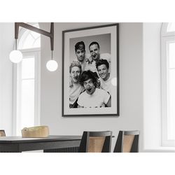 One Direction Poster, Black and White Art, One Direction Print, Music Studio Decor, One Direction Merch, Music Wall Art,